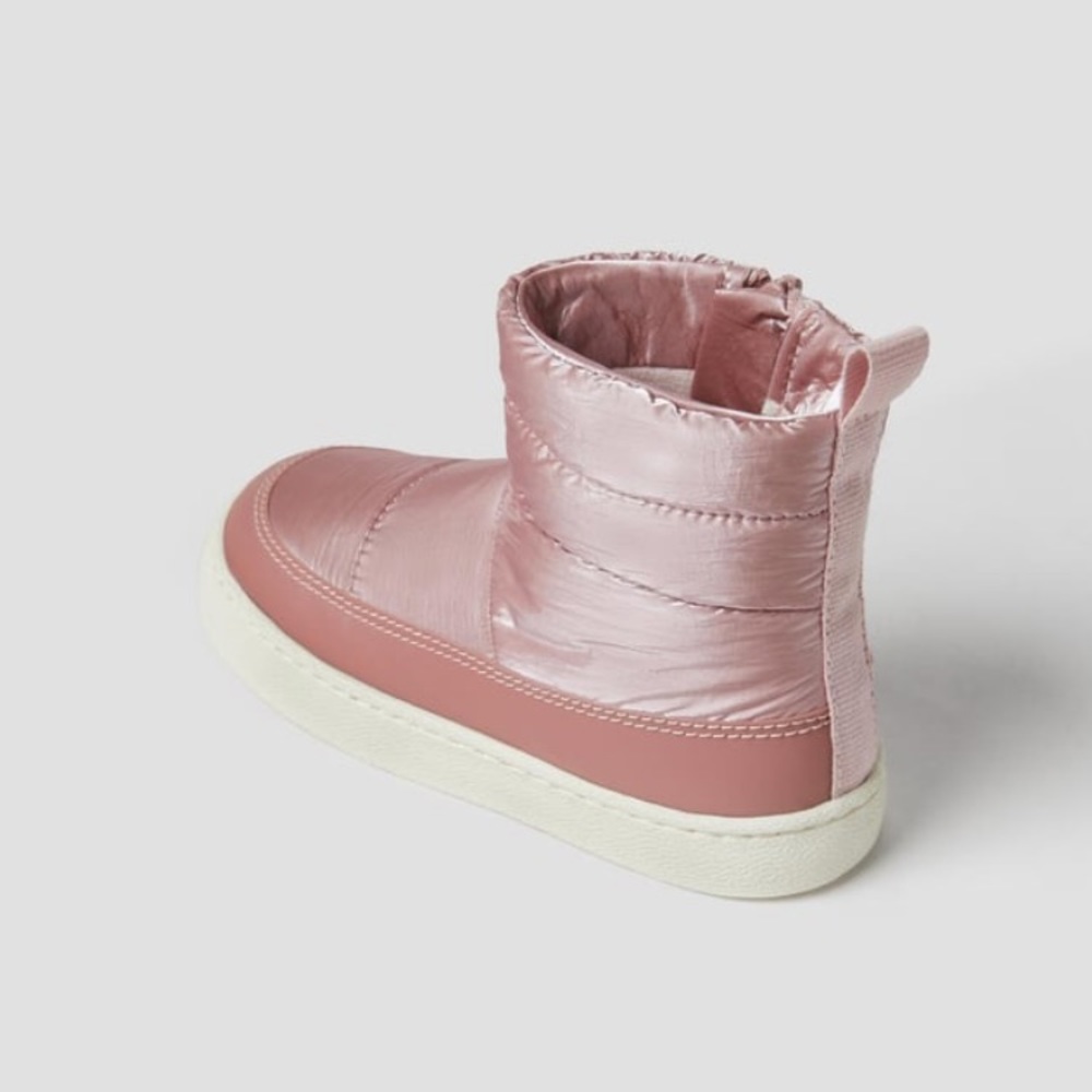 NWT Zara Size 5.5 infant quilted pink ankle boots zip closure - Picture 4 of 5